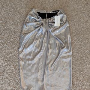 ZARA silver mid-length skirt